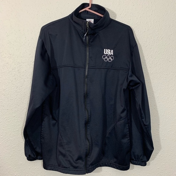 USA Olympic Commitee Navy Fleece Zip Front Jacket - Picture 1 of 7